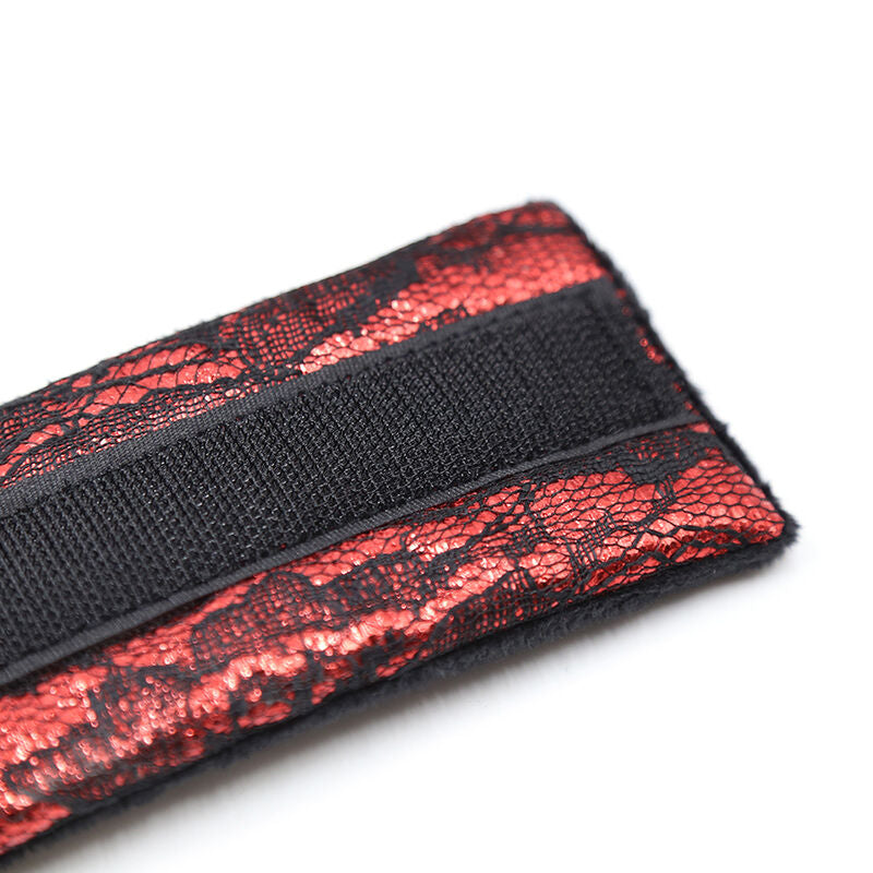 OHMAMA FETISH - VELVET HANDCUFFS WITH NYLON TAPE - NOCTURNA DESIRES
