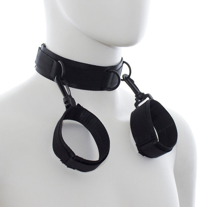OHMAMA FETISH - NYLON HANDCUFFS AND COLLAR - NOCTURNA DESIRES