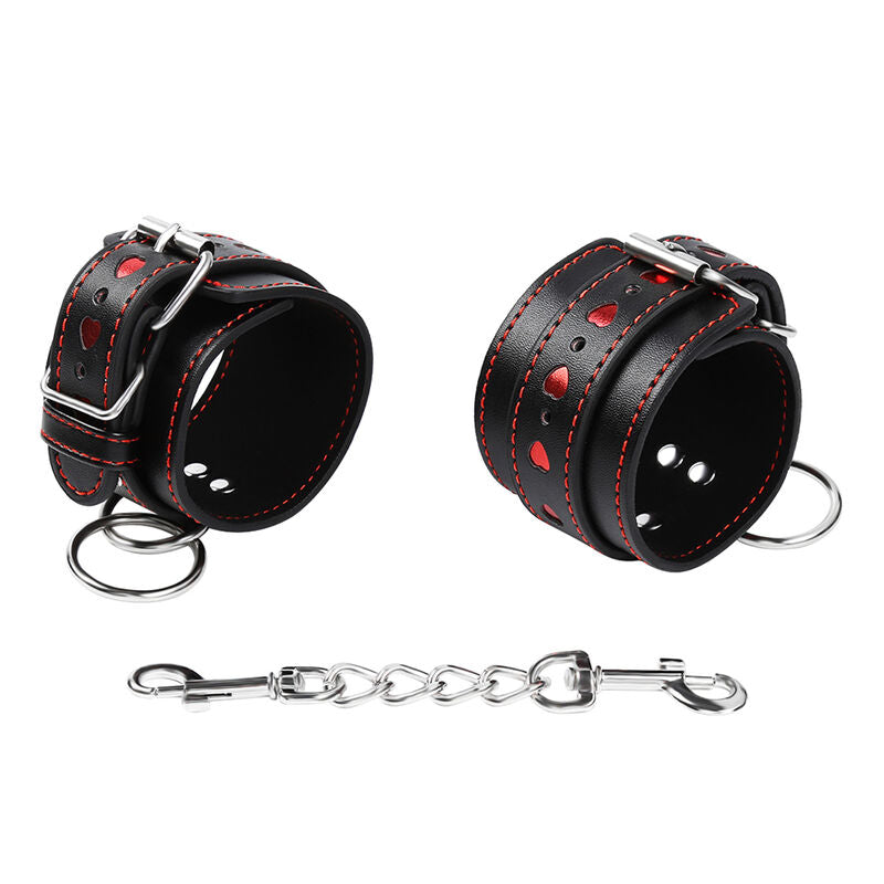 OHMAMA FETISH - HEART INLAID HANDCUFFS - NOCTURNA DESIRES