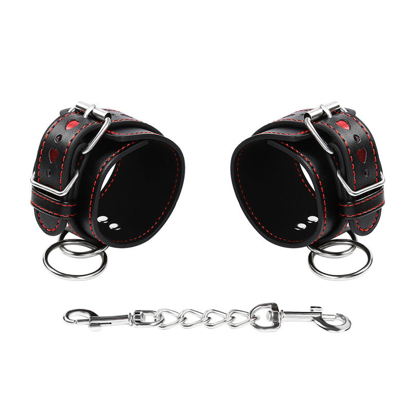OHMAMA FETISH - HEART INLAID HANDCUFFS - NOCTURNA DESIRES