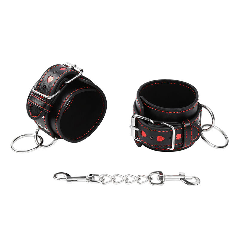 OHMAMA FETISH - HEART INLAID HANDCUFFS - NOCTURNA DESIRES