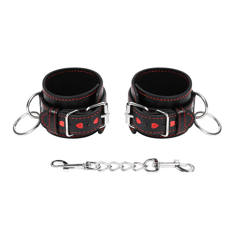 OHMAMA FETISH - HEART INLAID HANDCUFFS - NOCTURNA DESIRES