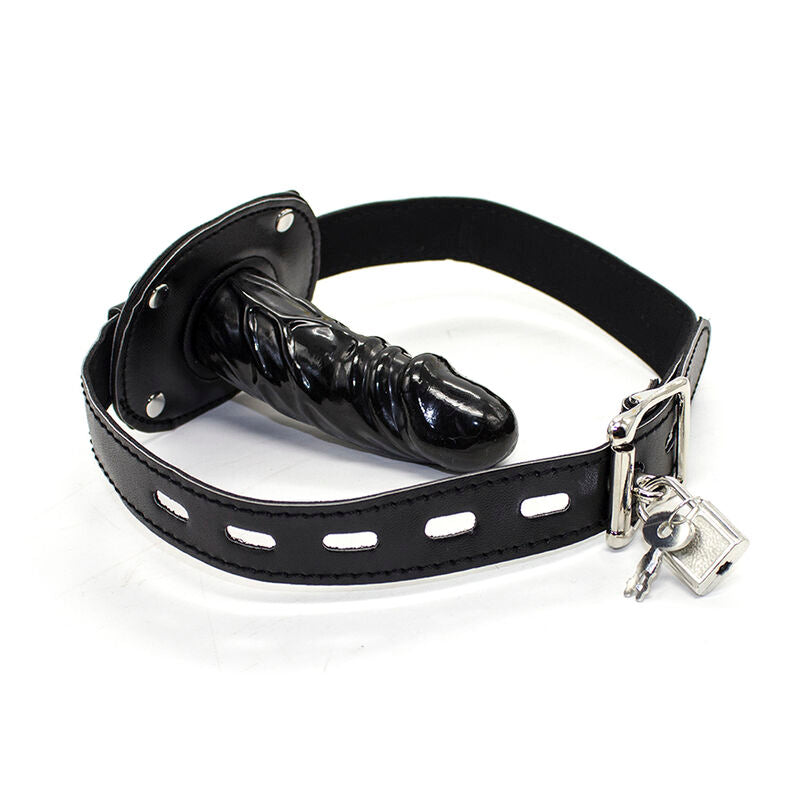 OHMAMA FETISH - TPE PENIS GAG WITH PADLOCK L - NOCTURNA DESIRES