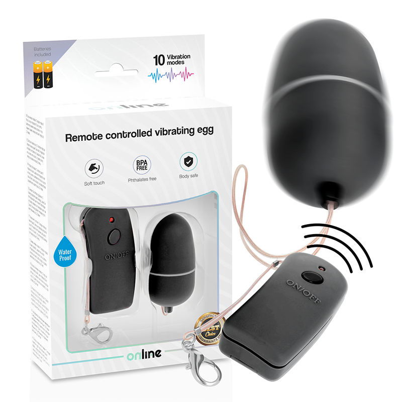 ONLINE - REMOTE CONTROLLED VIBRATING EGG BLACK - NOCTURNA DESIRES