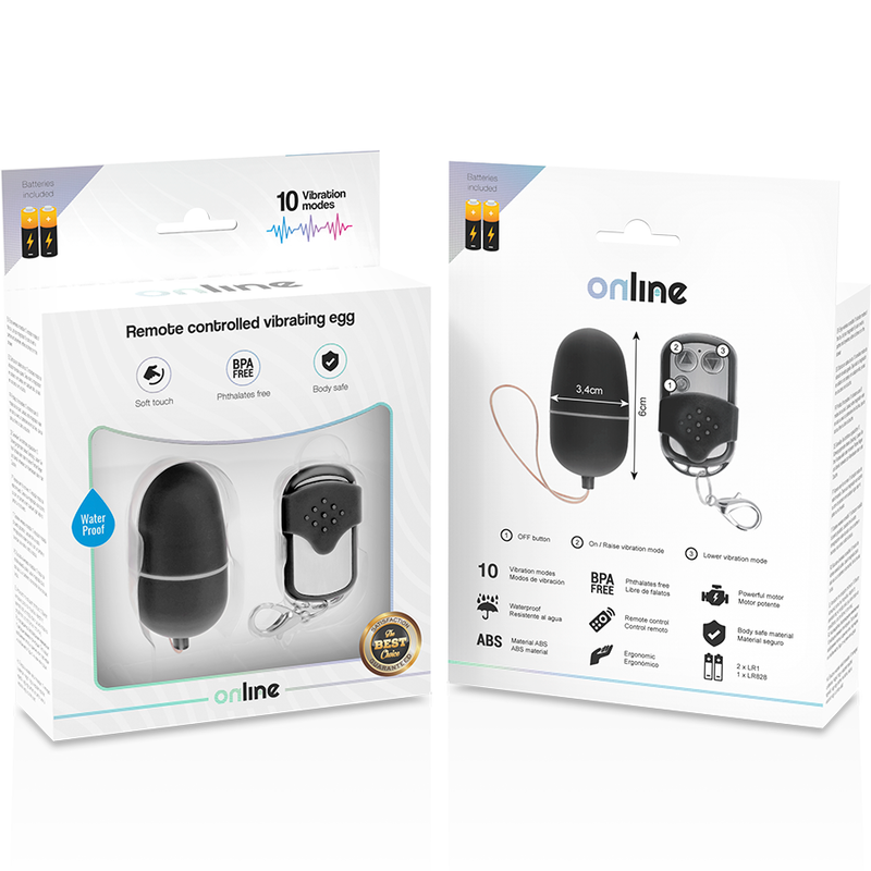 ONLINE - REMOTE CONTROL VIBRATING EGG M BLACK - NOCTURNA DESIRES