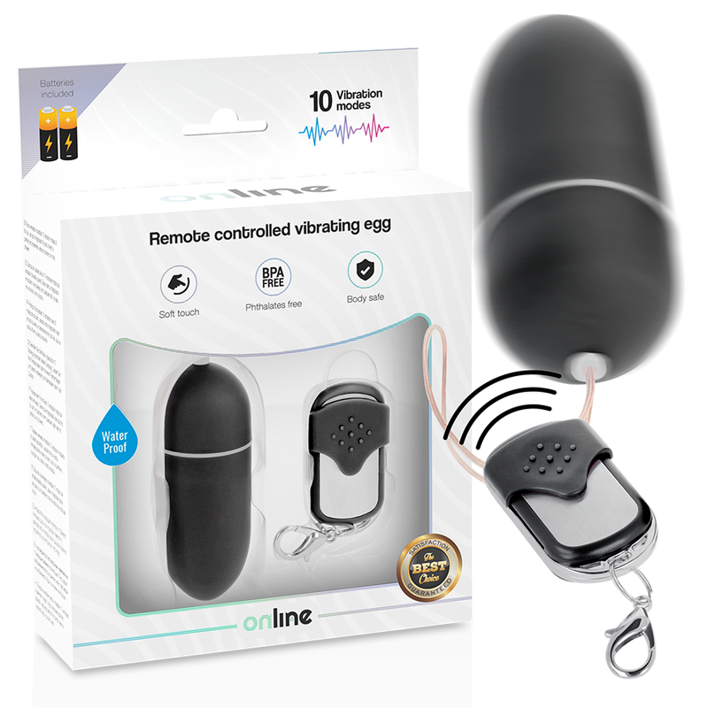 ONLINE - REMOTE CONTROL VIBRATING EGG L BLACK - NOCTURNA DESIRES