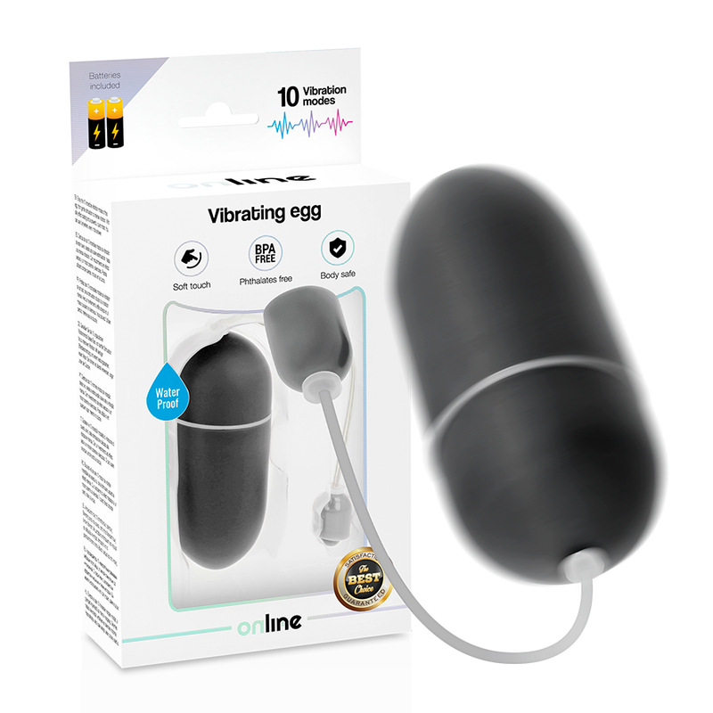 ONLINE - WATERPROOF VIBRATING EGG BLACK - NOCTURNA DESIRES