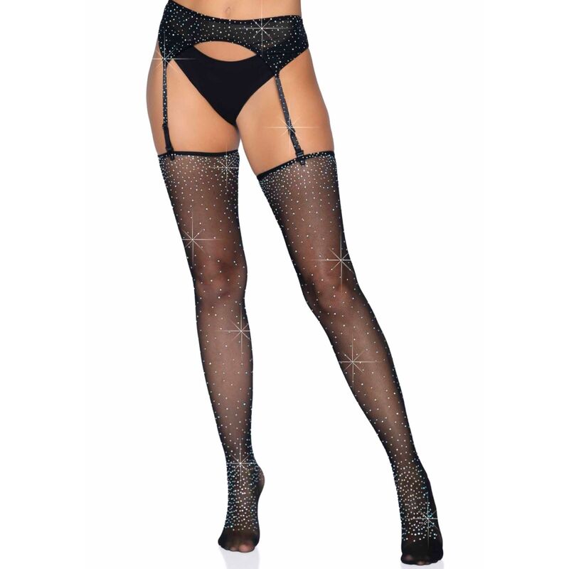 LEG AVENUE - GARTER BELT AND STOCKINGS SET ONE SIZE - NOCTURNA DESIRES