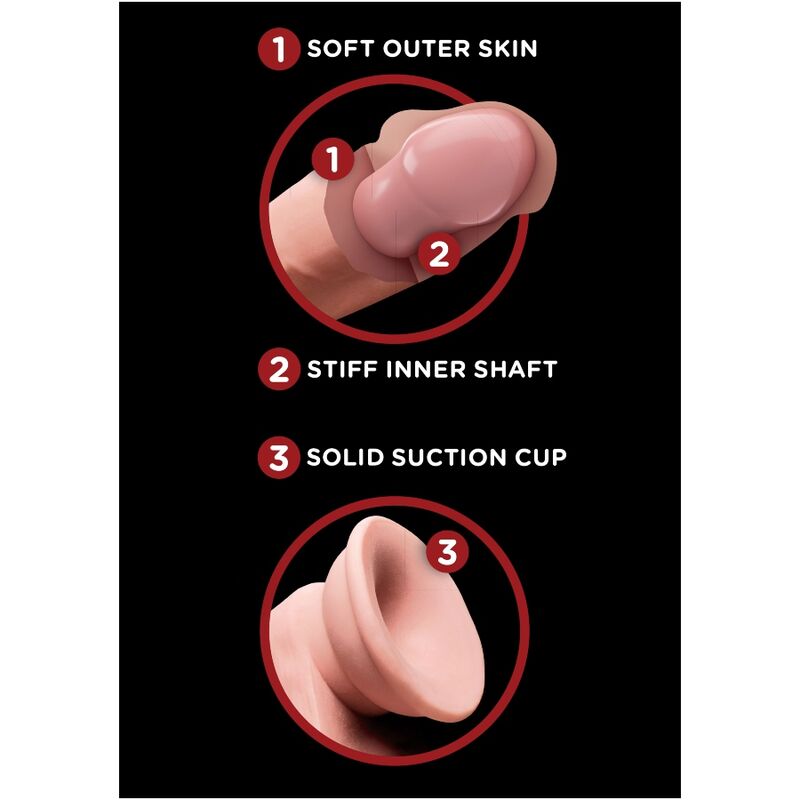 KING COCK - PLUS 3D DILDO SWINGING BALLS 15.2 CM LIGHT SKIN - NOCTURNA DESIRES