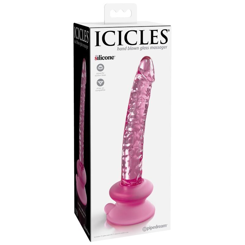 ICICLES - N. 86 GLASS DILDO WITH SUCTION CUP - NOCTURNA DESIRES