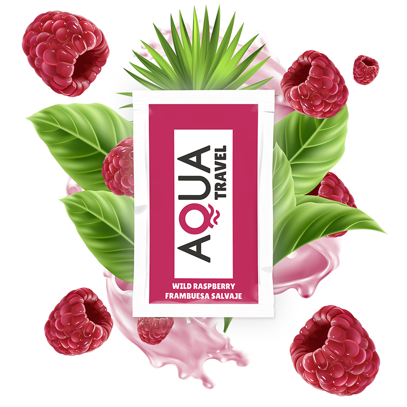 AQUA TRAVEL - WILD RASPBERRY FLAVOUR WATERBASED LUBRICANT 6 ML - NOCTURNA DESIRES