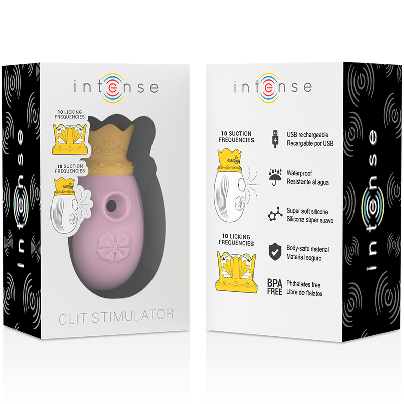 INTENSE - CLITORIS STIMULATOR 10 SUCTION AND LICKING MODES - PINK - NOCTURNA DESIRES