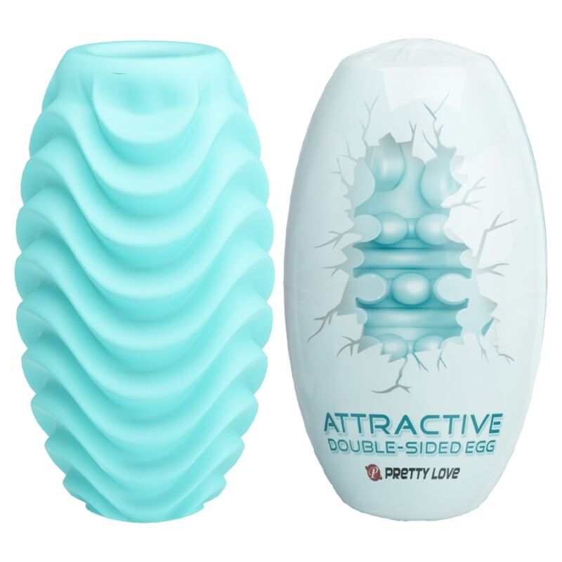 PRETTY LOVE - TURQUOISE DOUBLE SIDED MASTURBATOR EGG - NOCTURNA DESIRES