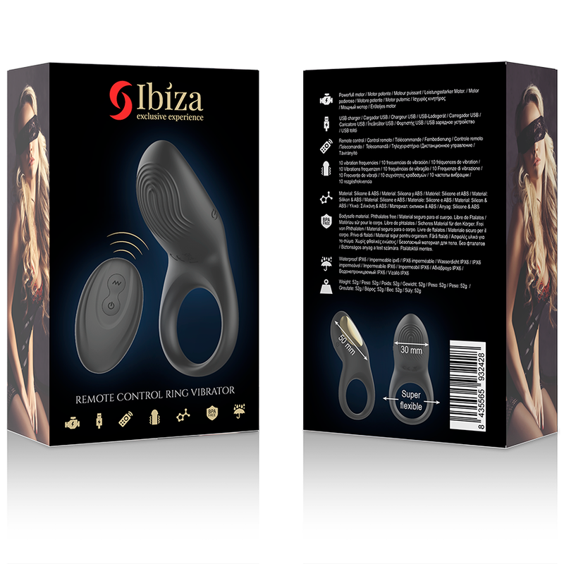 IBIZA - FULL CONTACT REMOTE CONTROL VIBRATING RING - NOCTURNA DESIRES