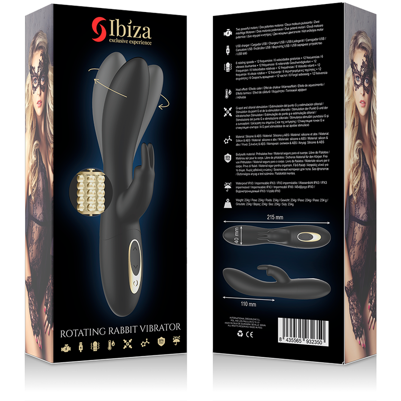IBIZA - POWERFUL PEARLED ROTATOR WITH RABBIT - NOCTURNA DESIRES