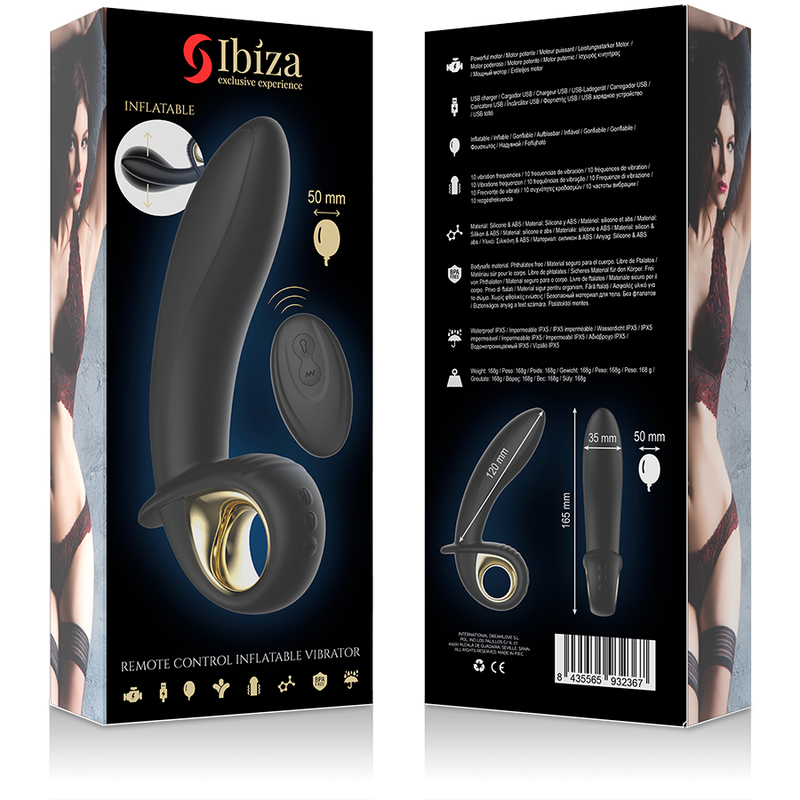 IBIZA - POWERFUL INFLATABLE ANAL/VAGINAL VIBRATOR REMOTE CONTROL - NOCTURNA DESIRES