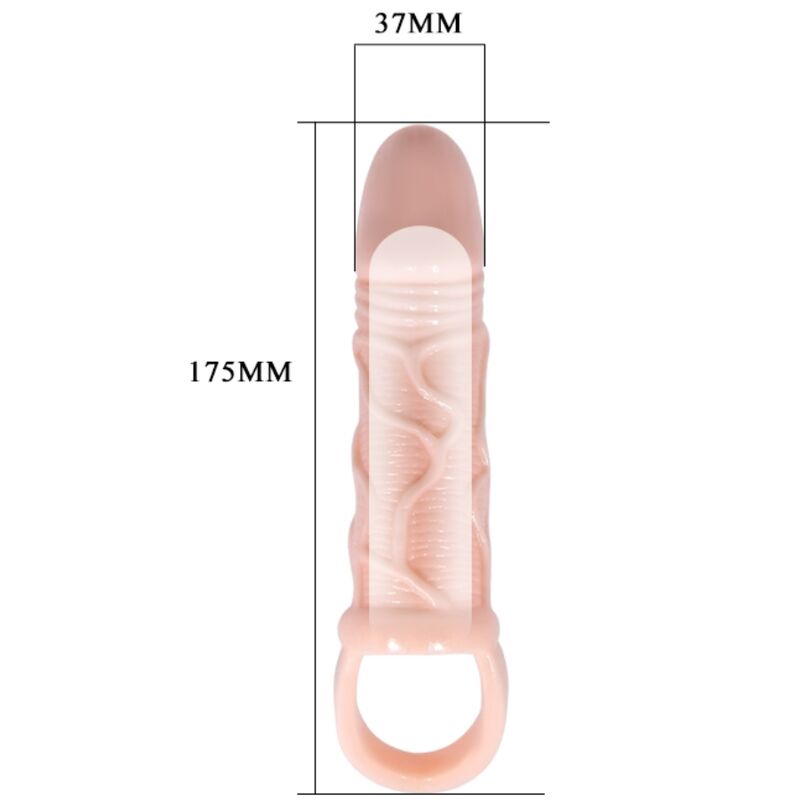 BAILE - PENIS EXTENDER SHEATH WITH STRAP FOR TESTICLES 13.5 CM - NOCTURNA DESIRES
