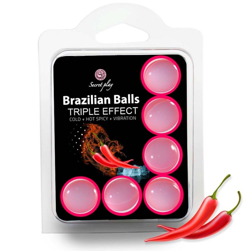 SECRETPLAY - SET 6 BRAZILIAN BALLS TRIPLE EFFECT - NOCTURNA DESIRES