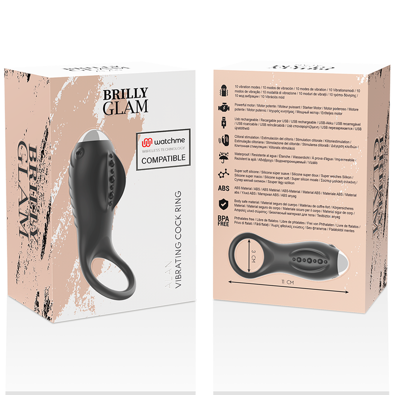 BRILLY GLAM - ALAN COCK RING WATCHME WIRELESS TECHNOLOGY COMPATIBLE - NOCTURNA DESIRES