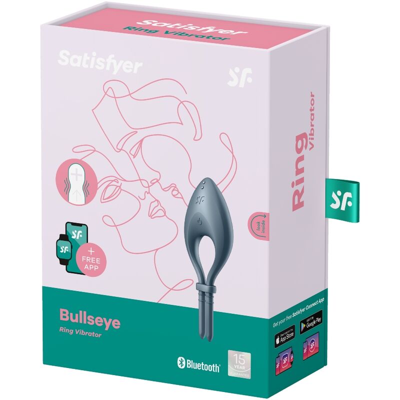 SATISFYER - BULLSEYE RING VIBRATOR APP GREY - NOCTURNA DESIRES