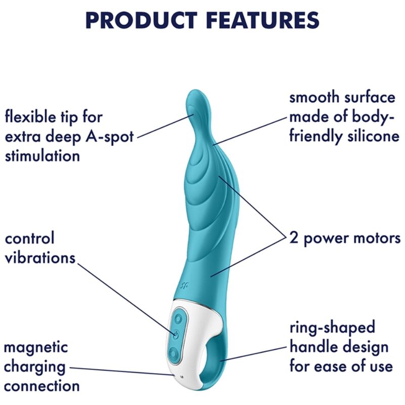 SATISFYER - AMAZING 2 ASPOT VIBRATOR TURQUOISE - NOCTURNA DESIRES