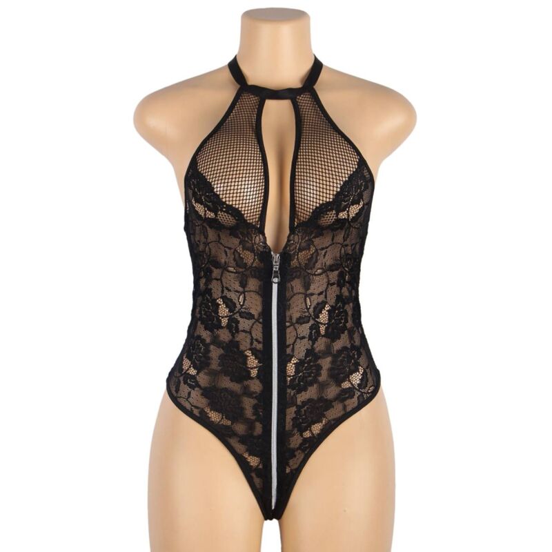 SUBBLIME - TEDDY FLORAL LACE ZIPPER L/XL - NOCTURNA DESIRES