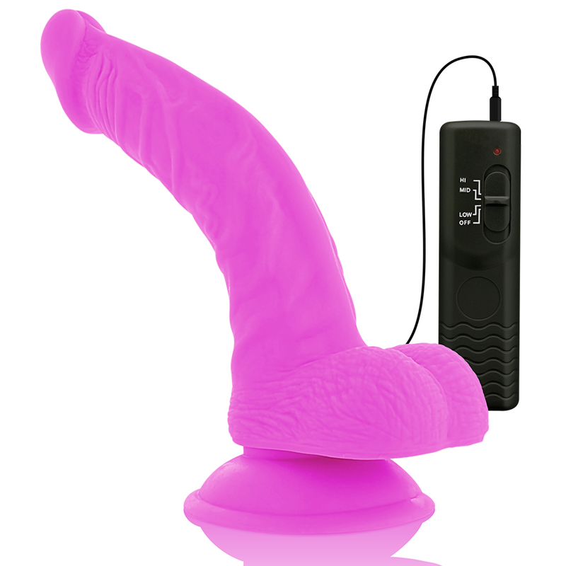 DIVERSIA - FLEXIBLE VIBRATING DILDO PURPLE 21.5 CM -O- 4.5 CM - NOCTURNA DESIRES