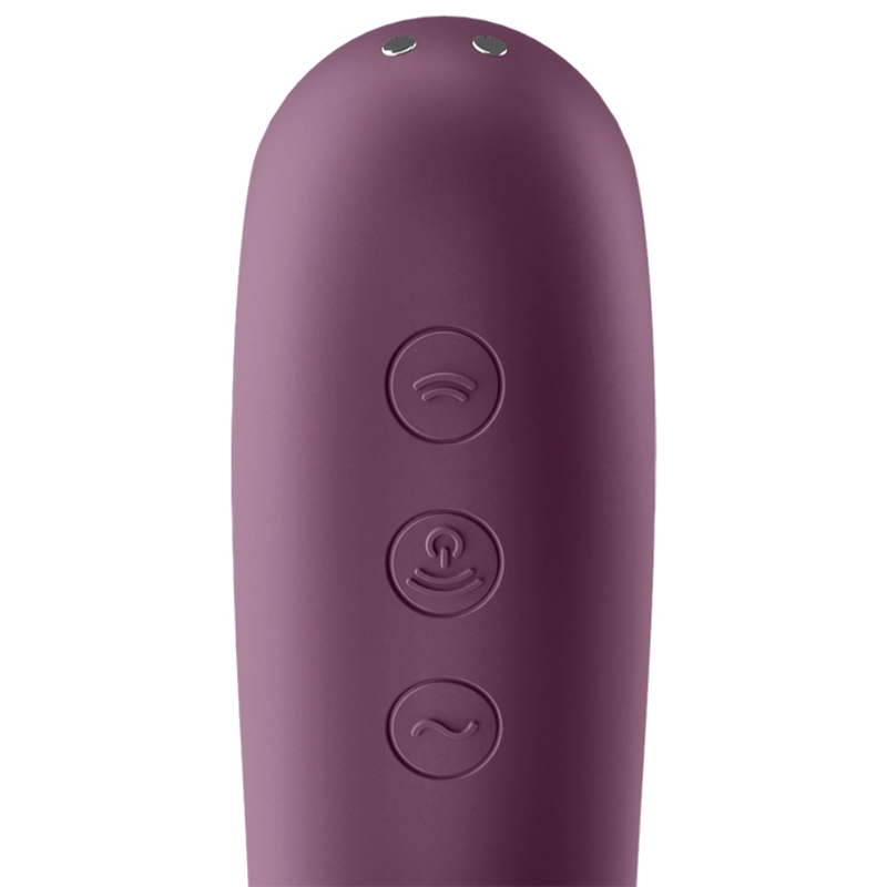 SATISFYER - DUAL KISS AIR PULSE VIBRATOR WINE RED - NOCTURNA DESIRES