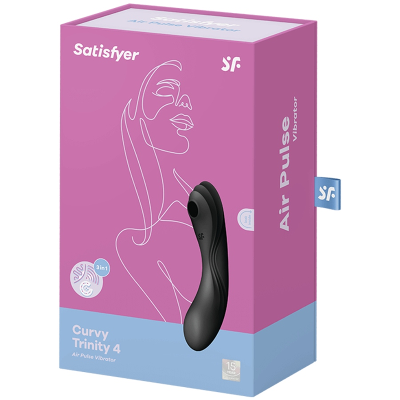 SATISFYER - CURVY TRINITY 4 AIR PULSE VIBRATOR BLACK - NOCTURNA DESIRES