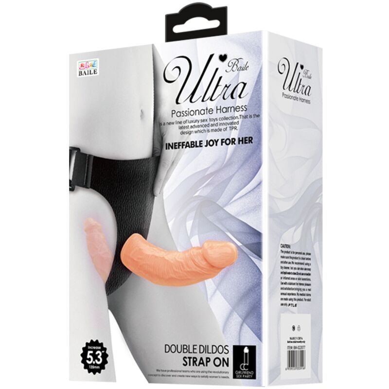 BAILE - ULTRA PASSIONATE DOUBLE DILDOS WITH HARNESS - NOCTURNA DESIRES