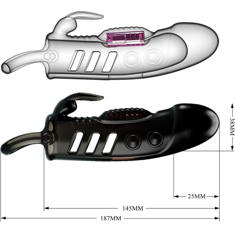 PRETTY LOVE - SLOANE RABBIT PENIS SHEATH BLACK - NOCTURNA DESIRES