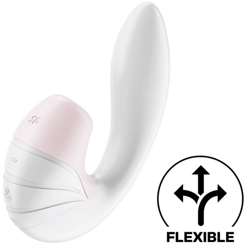 SATISFYER - SUPERNOVA AIR PULSE STIMULATOR & VIBRATION WHITE - NOCTURNA DESIRES