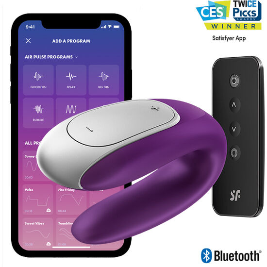 SATISFYER - DOUBLE FUN PARTNER VIBRATOR PURPLE - NOCTURNA DESIRES