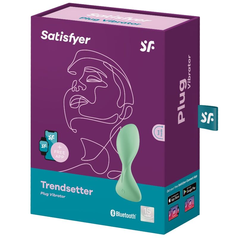 SATISFYER - TRENDSETTER VIBRATING PLUG APP GREEN - NOCTURNA DESIRES