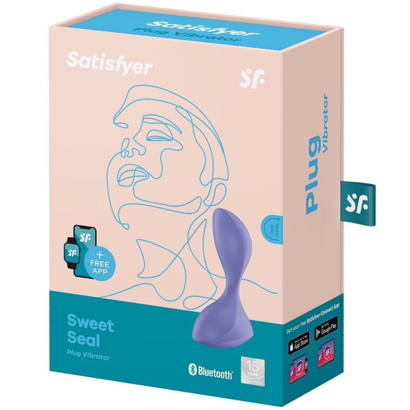 SATISFYER - SWEET SEAL VIBRATING PLUG APP VIOLET - NOCTURNA DESIRES