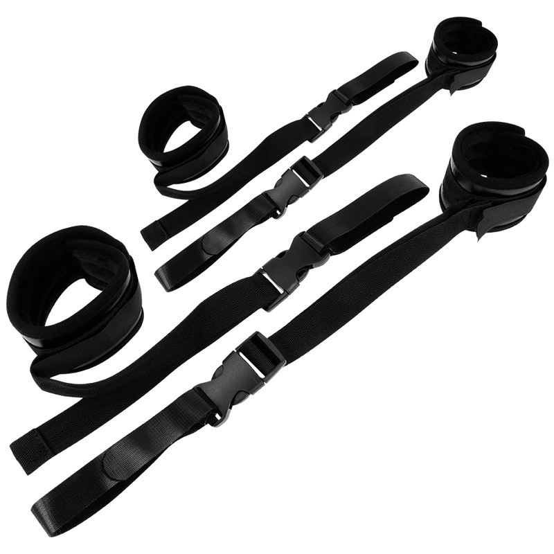 OHMAMA FETISH NYLON AND VELCRO RESTRAINT HANDCUFFS - NOCTURNA DESIRES