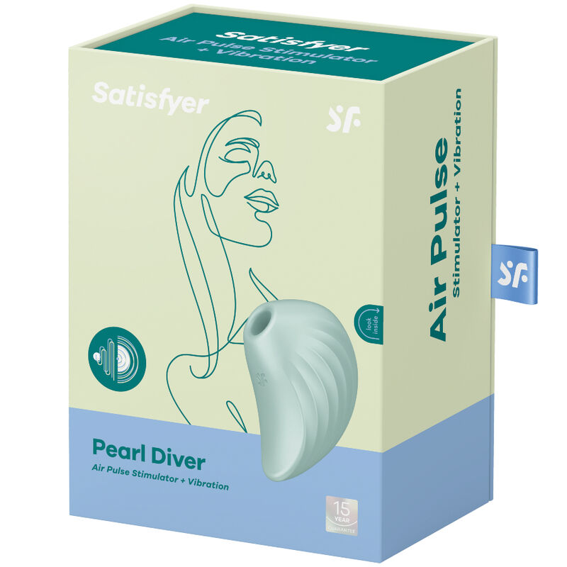 SATISFYER - PEARL DIVER AIR PULSE STIMULATOR & VIBRATOR GREEN SATISFYER AIR PULSE NOCTURNA DESIRES