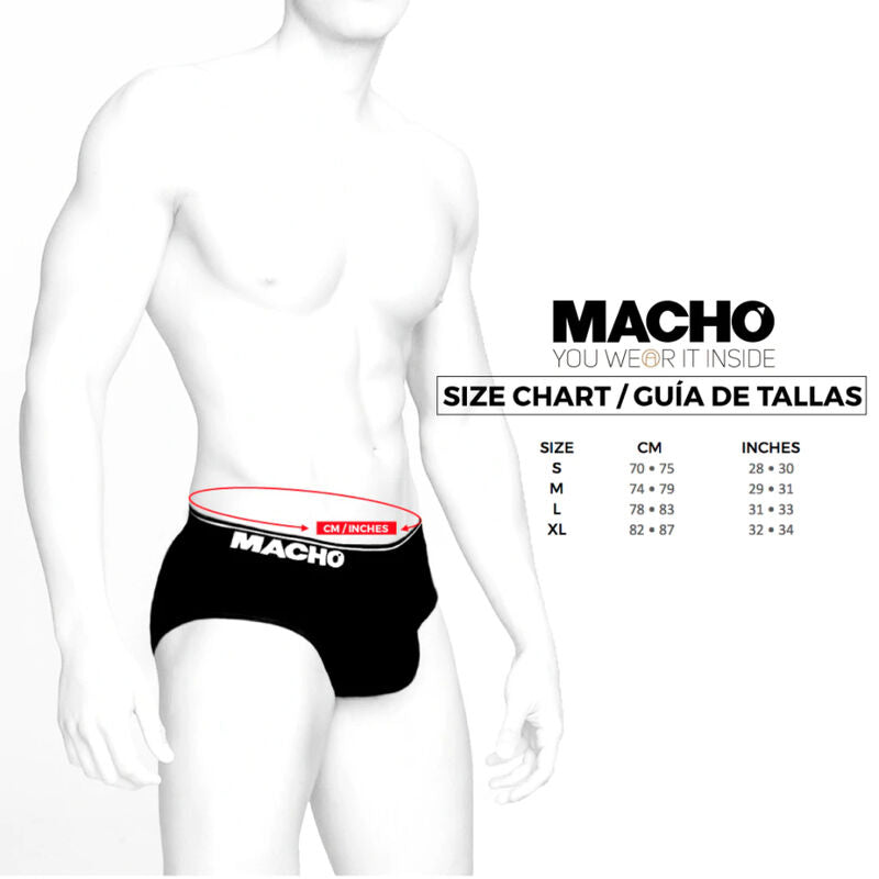 MACHO - MS24R BRIEF UNDERPANTS DARK RED XL - NOCTURNA DESIRES