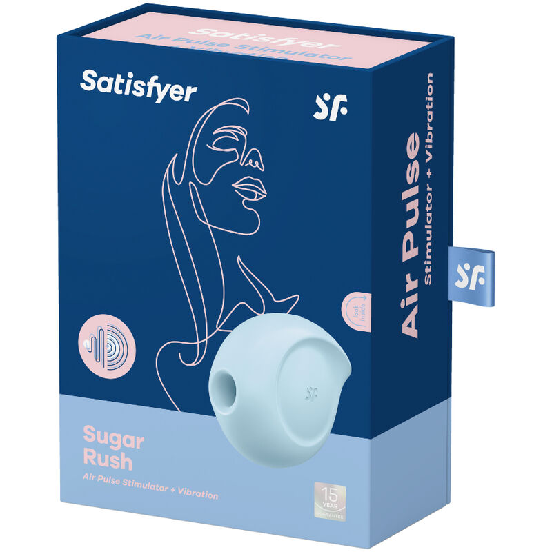 SATISFYER - SUGAR RUSH AIR PULSE STIMULATOR & VIBRATOR BLUE - NOCTURNA DESIRES