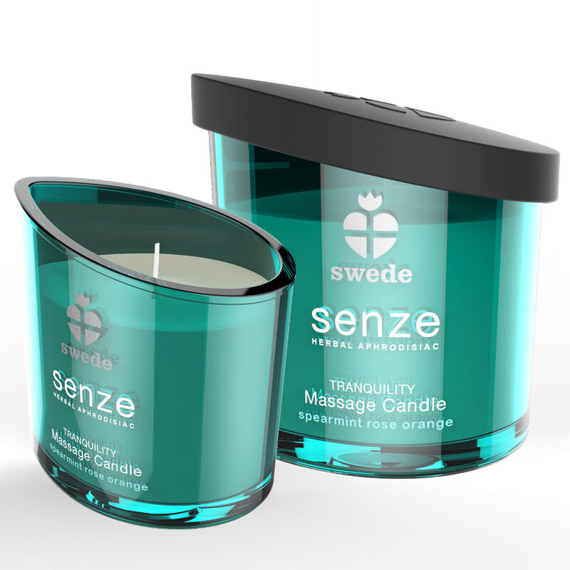 SWEDE - SENZE TRANQUILITY MASSAGE CANDLE - SPEARMINT, ROSE, ORANGE - NOCTURNA DESIRES