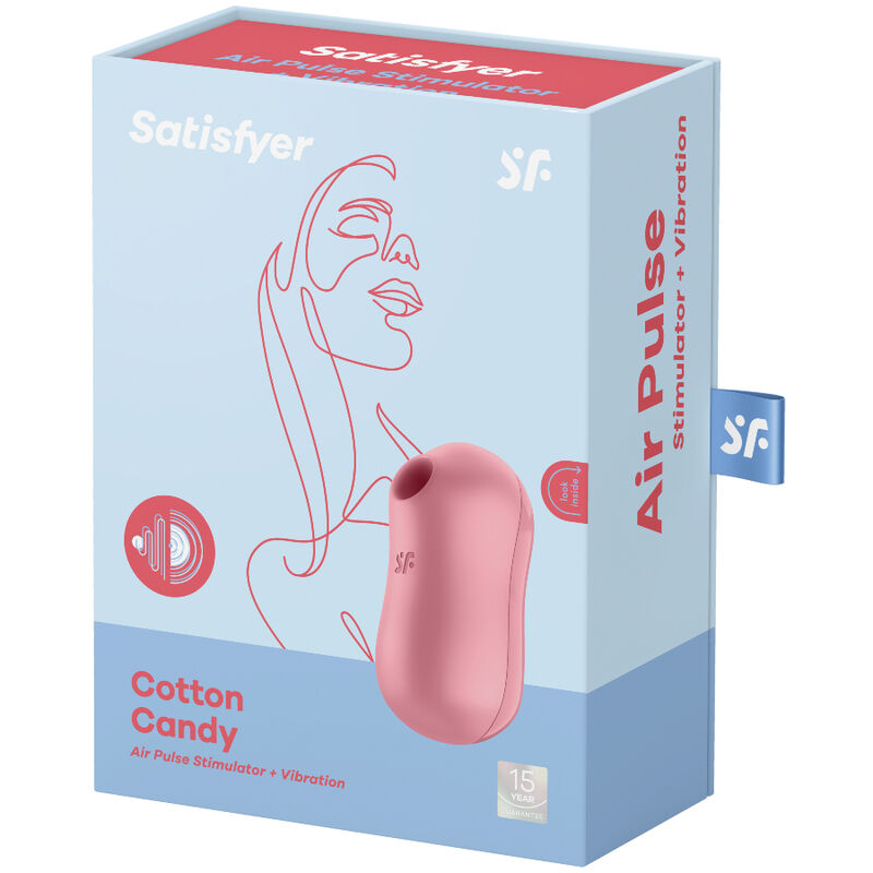 SATISFYER - COTTON CANDY AIR PULSE STIMULATOR & VIBRATOR PINK - NOCTURNA DESIRES