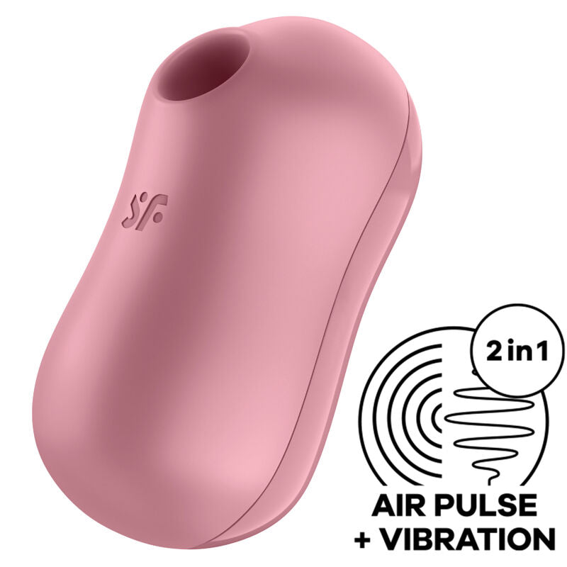 SATISFYER - COTTON CANDY AIR PULSE STIMULATOR & VIBRATOR PINK - NOCTURNA DESIRES