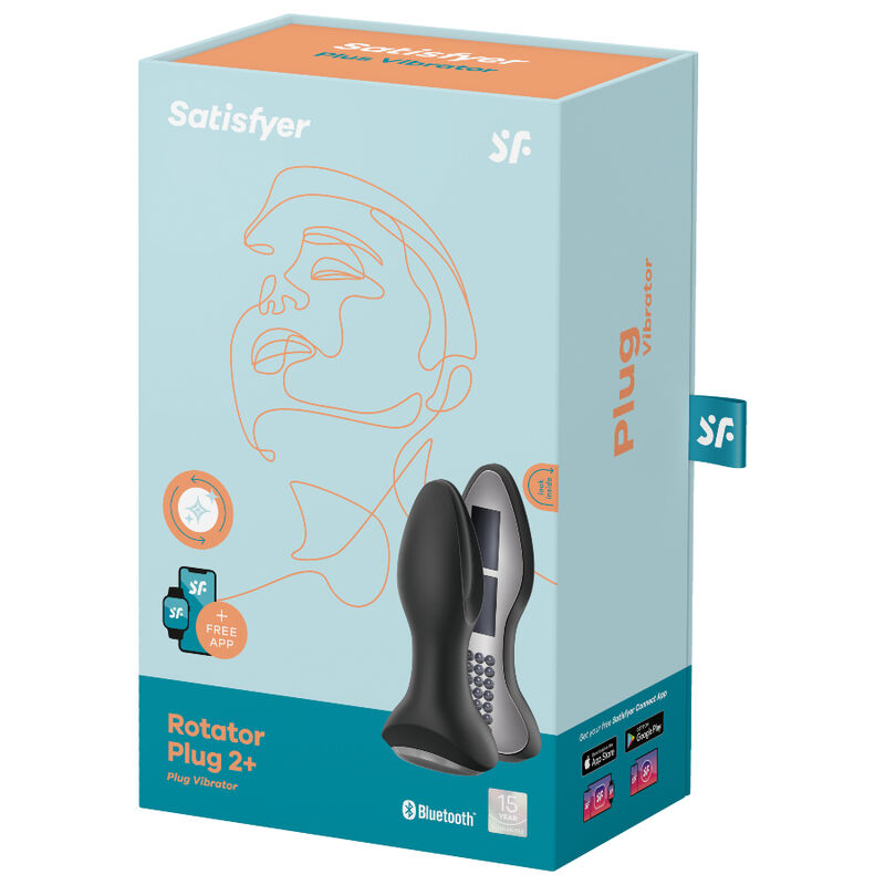 SATISFYER - ROTATOR PLUG 2+ VIBRATING PLUG APP BLACK SATISFYER CONNECT NOCTURNA DESIRES