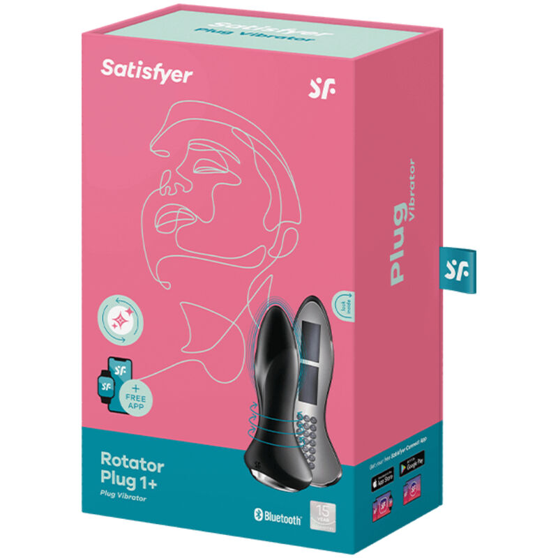 SATISFYER - ROTATOR PLUG 1+ VIBRATING PLUG APP BLACK - NOCTURNA DESIRES