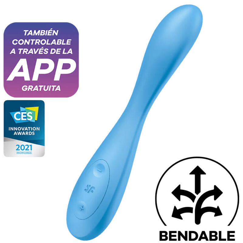 SATISFYER - G-SPOT FLEX 4+ MULTI VIBRATOR APP BLUE - NOCTURNA DESIRES