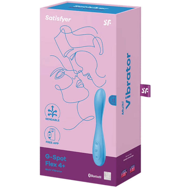 SATISFYER - G-SPOT FLEX 4+ MULTI VIBRATOR APP BLUE - NOCTURNA DESIRES