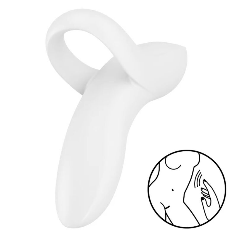 SATISFYER - BOLD LOVER FINGER VIBRATOR WHITE - NOCTURNA DESIRES