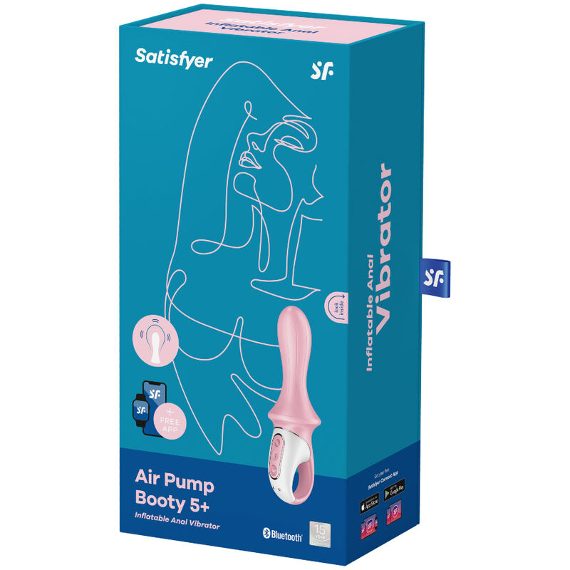 SATISFYER - AIR PUMP BOOTY 5+ INFLATABLE ANAL VIBRATOR PINK - NOCTURNA DESIRES