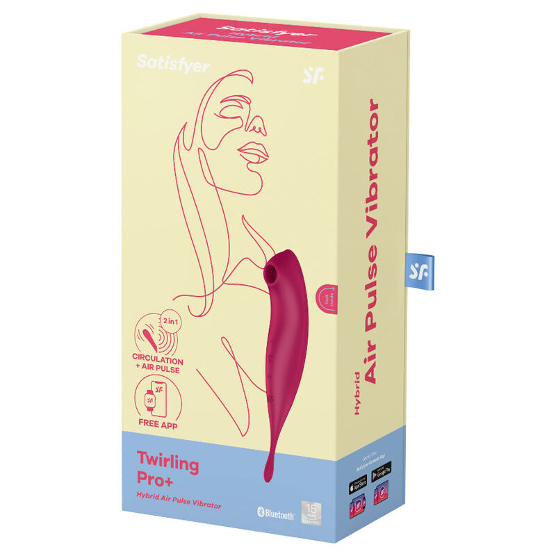 SATISFYER - TWIRLING PRO+ AIR PULSE STIMULATOR & VIBRATOR APP RED - NOCTURNA DESIRES