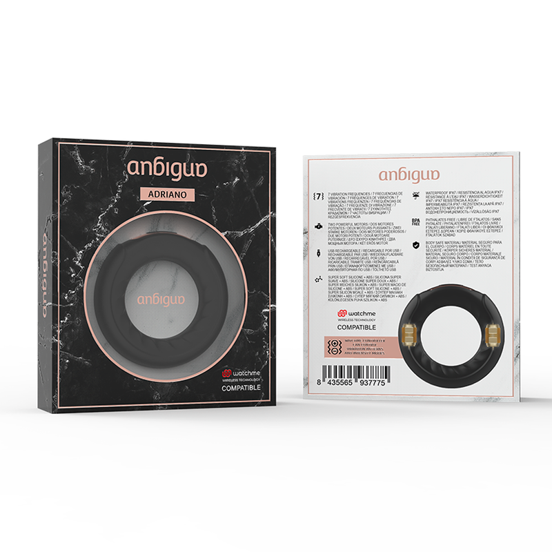 ANBIGUO - ADRIANO VIBRATING RING COMPATIBLE WITH WATCHME WIRELESS TECHNOLOGY - NOCTURNA DESIRES
